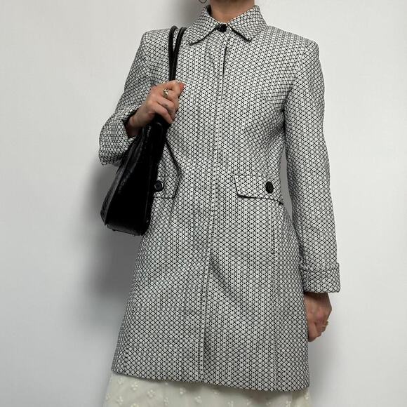 Apt. 9 Jackets & Blazers - Artful Apt. 9  White and black Patterned Trench Coat | $